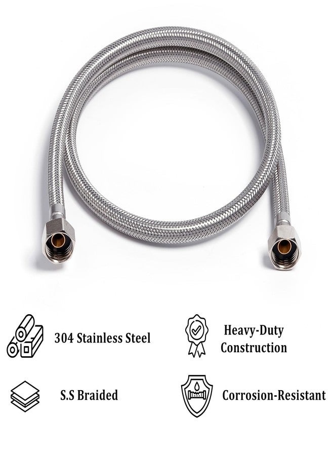 LuvBath Fitting 72 Inch 304 Stainless Steel Connection Pipe | Pack of 1 | Leakproof, Rust-Free Flexible Hose Pipes for Geyser, Toilet, Basin & Sink, Hot Cold Mixer Faucets | Silver | 72 Inch (180 cm) - Image 2